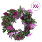 vidaXL Guirlandes de fleurs artificielles 6 pcs violet clair 250 cm
