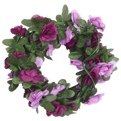 vidaXL Guirlandes de fleurs artificielles 6 pcs violet clair 250 cm