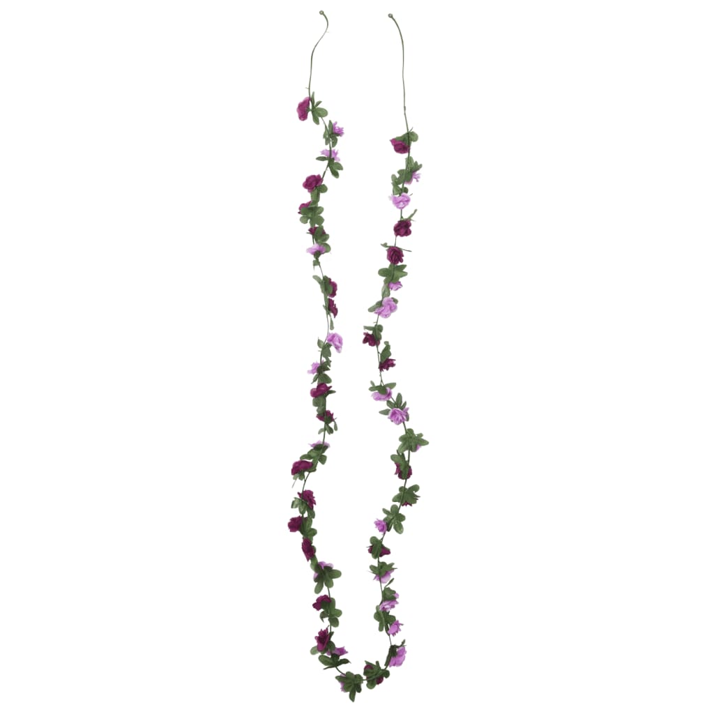 vidaXL Guirlandes de fleurs artificielles 6 pcs violet clair 250 cm