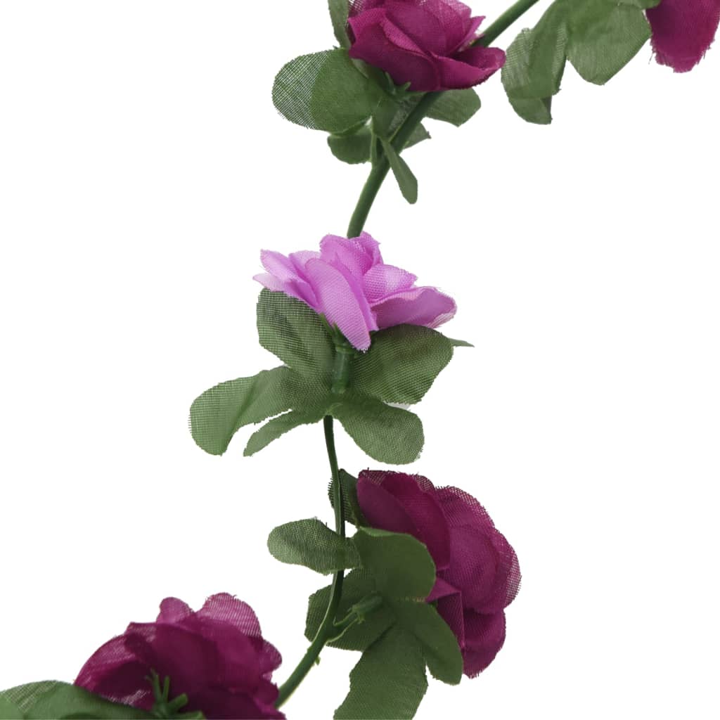 vidaXL Guirlandes de fleurs artificielles 6 pcs violet clair 250 cm