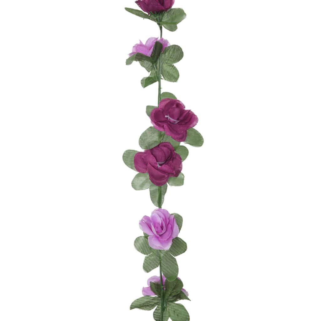 vidaXL Guirlandes de fleurs artificielles 6 pcs violet clair 250 cm