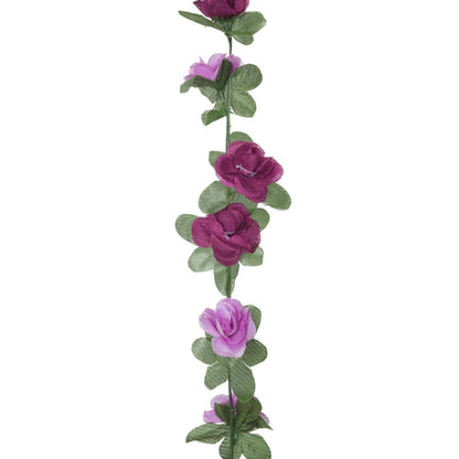 vidaXL Guirlandes de fleurs artificielles 6 pcs violet clair 250 cm