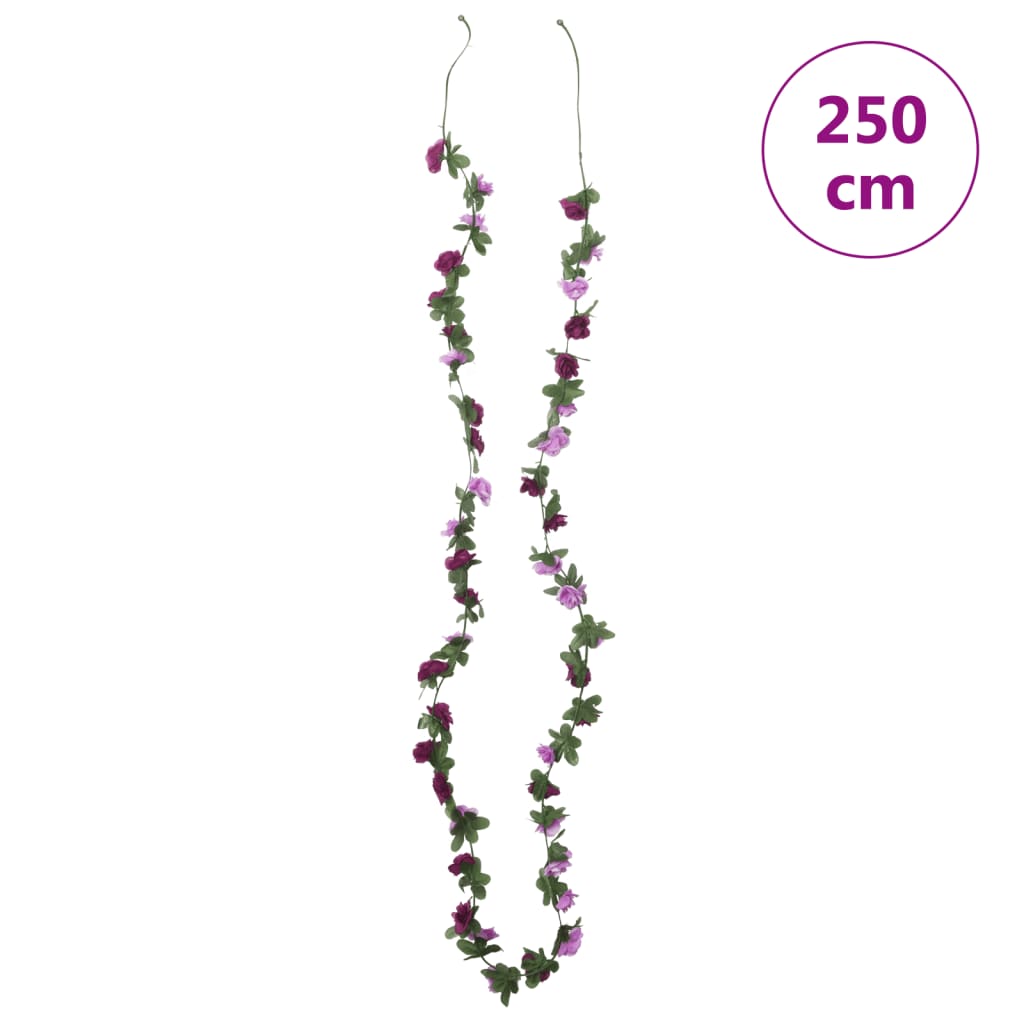 vidaXL Guirlandes de fleurs artificielles 6 pcs violet clair 250 cm