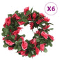vidaXL Guirlandes de fleurs artificielles 6 pcs rouge rosé 250 cm