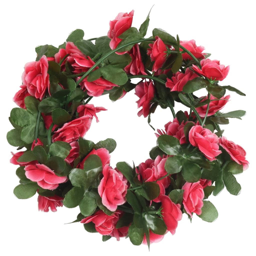 vidaXL Guirlandes de fleurs artificielles 6 pcs rouge rosé 250 cm