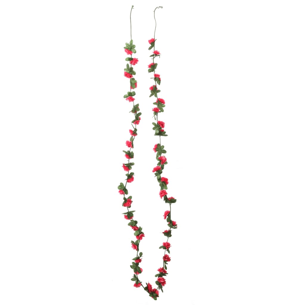 vidaXL Guirlandes de fleurs artificielles 6 pcs rouge rosé 250 cm