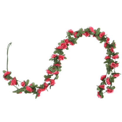 vidaXL Guirlandes de fleurs artificielles 6 pcs rouge rosé 250 cm