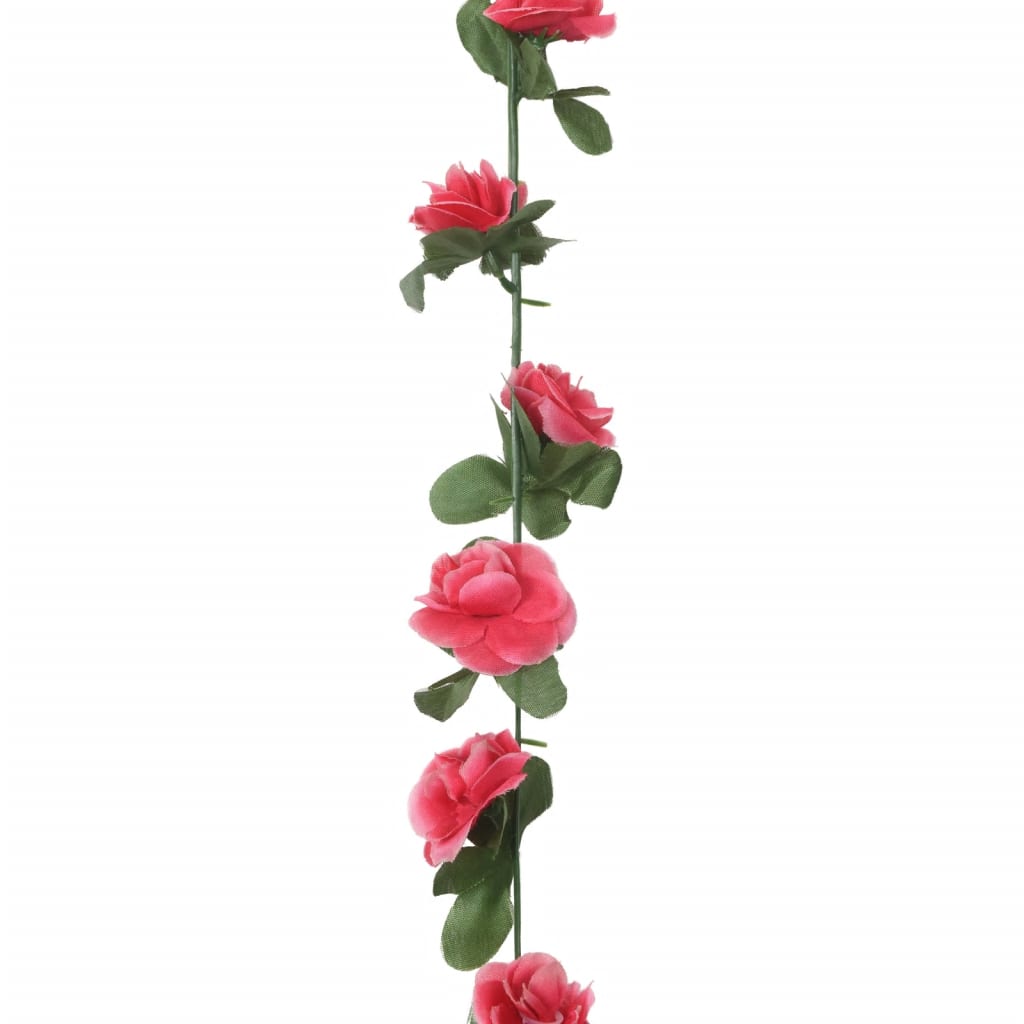 vidaXL Guirlandes de fleurs artificielles 6 pcs rouge rosé 250 cm