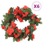 vidaXL Guirlandes de fleurs artificielles 6 pcs rouge 250 cm
