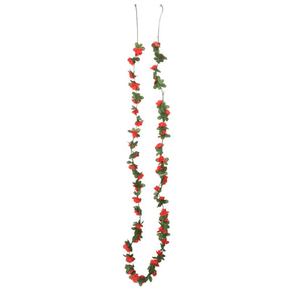 vidaXL Guirlandes de fleurs artificielles 6 pcs rouge 250 cm