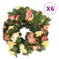 vidaXL Guirlandes de fleurs artificielles 6 pcs rouge vif 250 cm