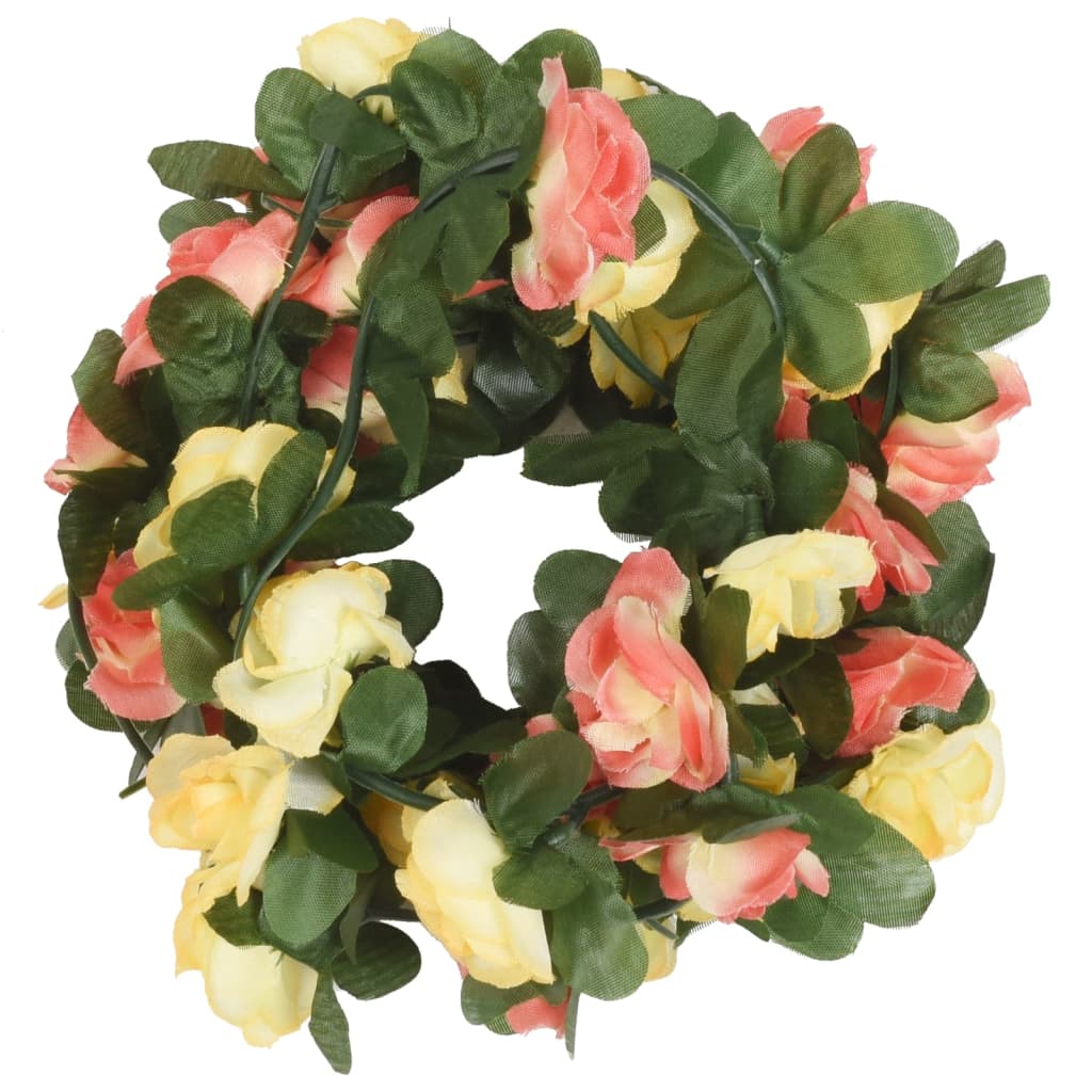 vidaXL Guirlandes de fleurs artificielles 6 pcs rouge vif 250 cm