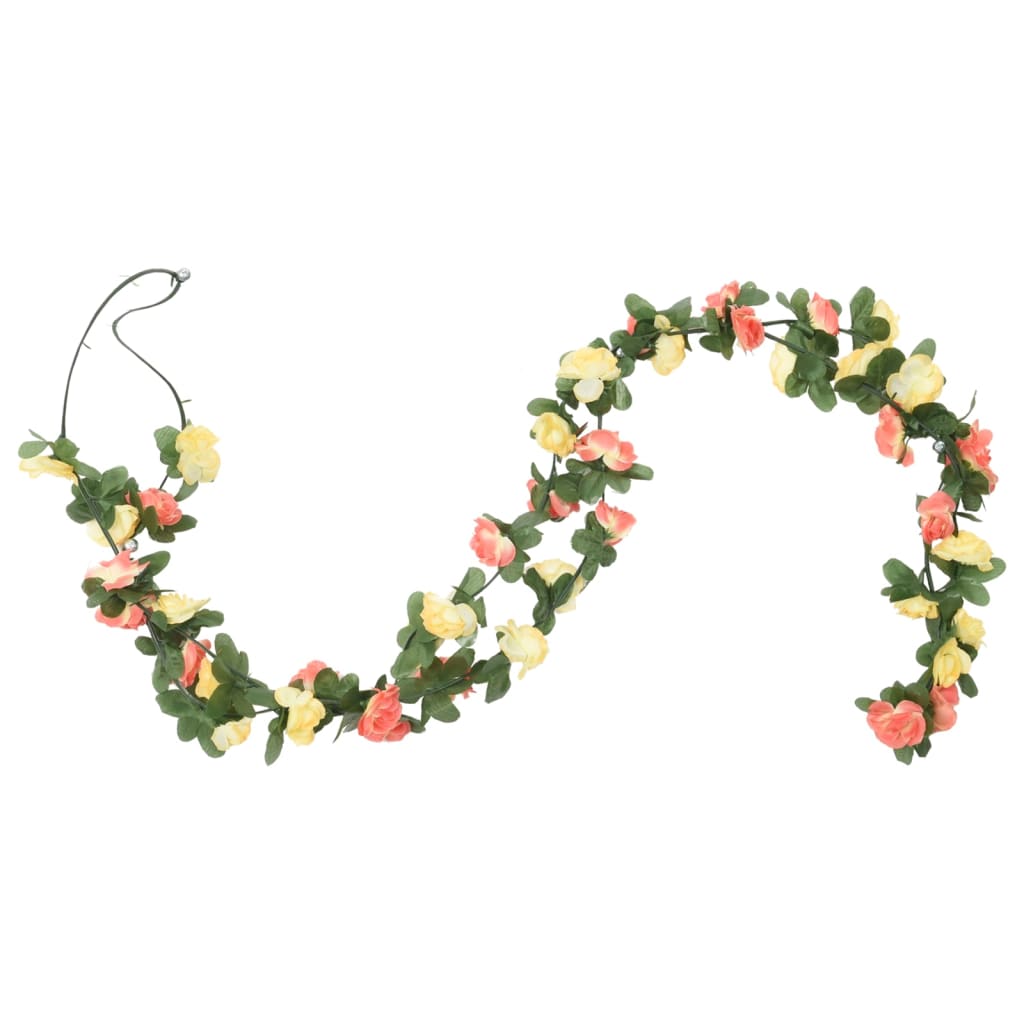 vidaXL Guirlandes de fleurs artificielles 6 pcs rouge vif 250 cm