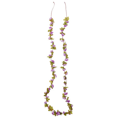 vidaXL Guirlandes de fleurs artificielles 6 pcs violet clair 250 cm