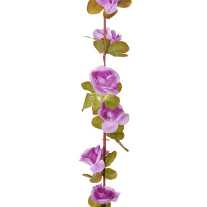 vidaXL Guirlandes de fleurs artificielles 6 pcs violet clair 250 cm