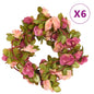 vidaXL Guirlandes de fleurs artificielles 6 pcs rouge rosé 250 cm