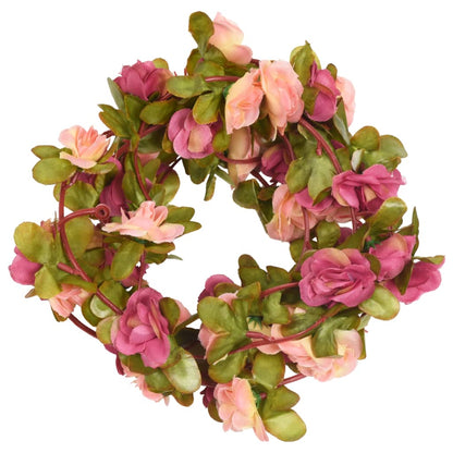 vidaXL Guirlandes de fleurs artificielles 6 pcs rouge rosé 250 cm