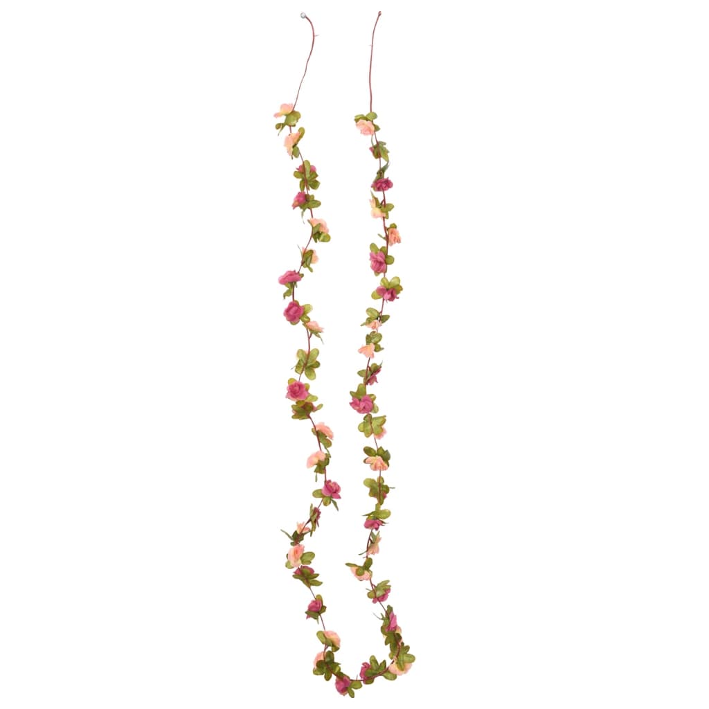 vidaXL Guirlandes de fleurs artificielles 6 pcs rouge rosé 250 cm
