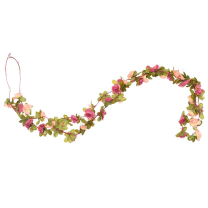 vidaXL Guirlandes de fleurs artificielles 6 pcs rouge rosé 250 cm