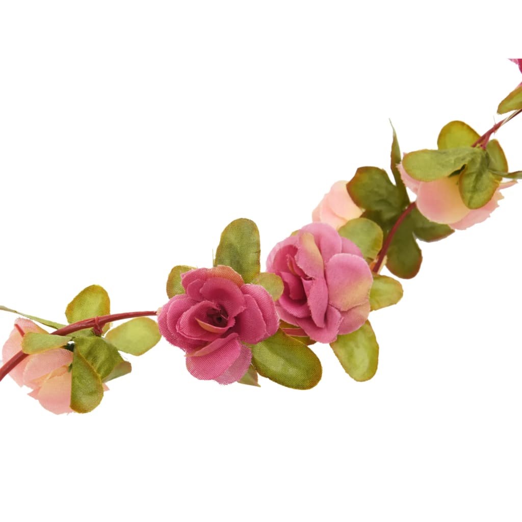 vidaXL Guirlandes de fleurs artificielles 6 pcs rouge rosé 250 cm