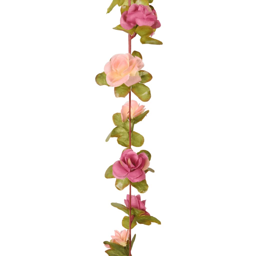 vidaXL Guirlandes de fleurs artificielles 6 pcs rouge rosé 250 cm