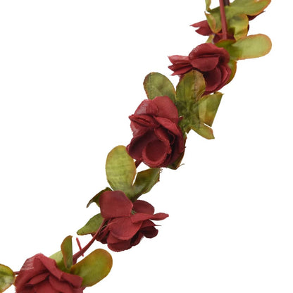 vidaXL Guirlandes de fleurs artificielles 6 pcs rouge bordeaux 250 cm
