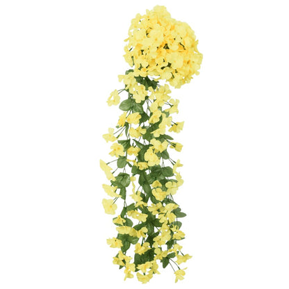 vidaXL Guirlandes de fleurs artificielles 3 pcs Jaune 85 cm