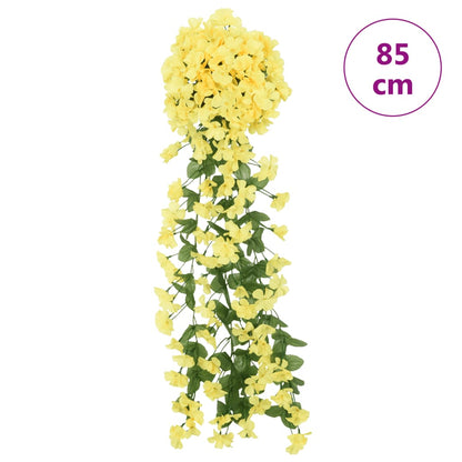 vidaXL Guirlandes de fleurs artificielles 3 pcs Jaune 85 cm