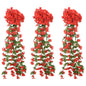 vidaXL Guirlandes de fleurs artificielles 3 pcs rouge 85 cm