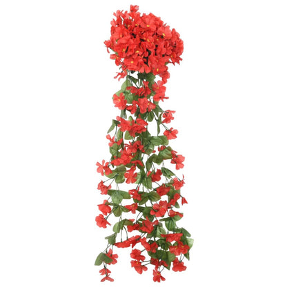 vidaXL Guirlandes de fleurs artificielles 3 pcs rouge 85 cm