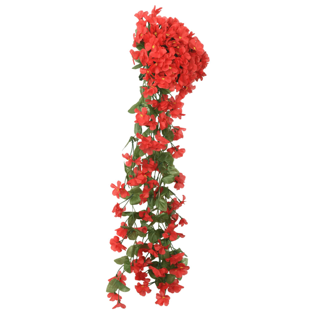 vidaXL Guirlandes de fleurs artificielles 3 pcs rouge 85 cm