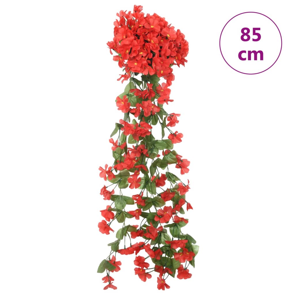 vidaXL Guirlandes de fleurs artificielles 3 pcs rouge 85 cm