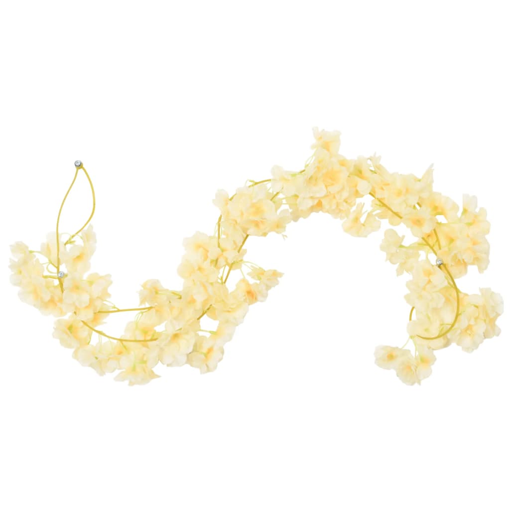 vidaXL Guirlandes de fleurs artificielles 6 pcs champagne 180 cm