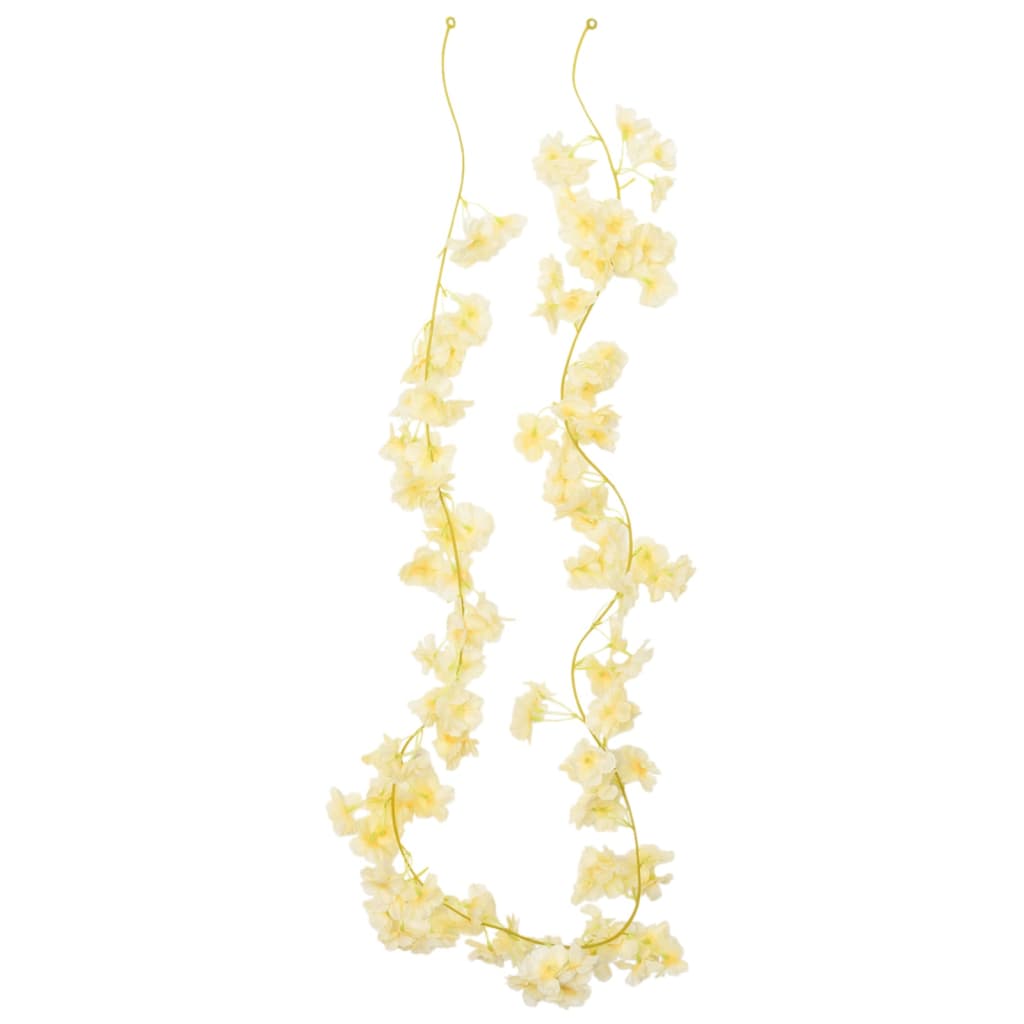 vidaXL Guirlandes de fleurs artificielles 6 pcs champagne 180 cm
