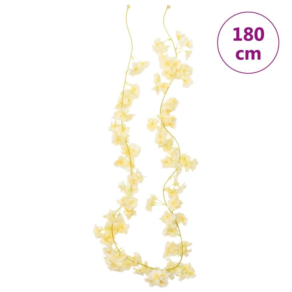 vidaXL Guirlandes de fleurs artificielles 6 pcs champagne 180 cm