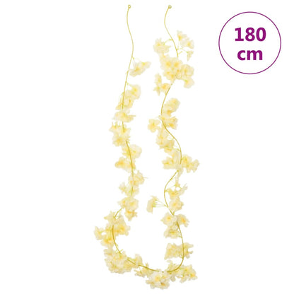 vidaXL Guirlandes de fleurs artificielles 6 pcs champagne 180 cm
