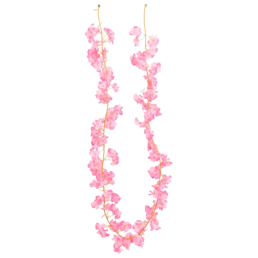 vidaXL Guirlandes de fleurs artificielles 6 pcs rose foncé 180 cm