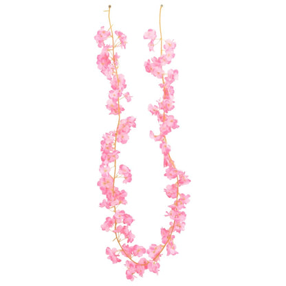 vidaXL Guirlandes de fleurs artificielles 6 pcs rose foncé 180 cm