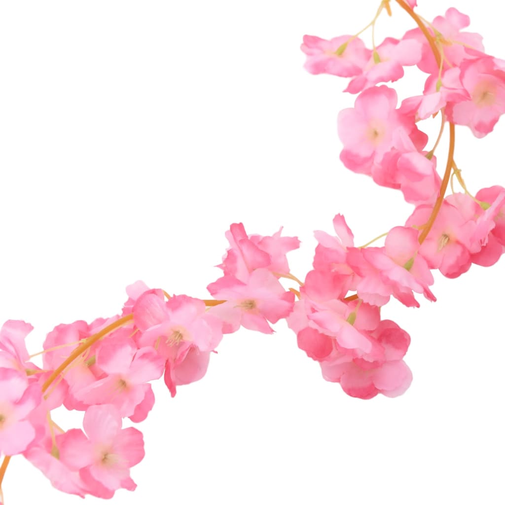 vidaXL Guirlandes de fleurs artificielles 6 pcs rose foncé 180 cm