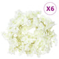 vidaXL Guirlandes de fleurs artificielles 6 pcs blanc 180 cm