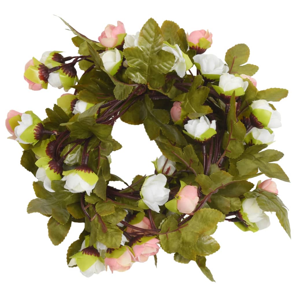 vidaXL Guirlandes de fleurs artificielles 6 pcs champagne 215 cm