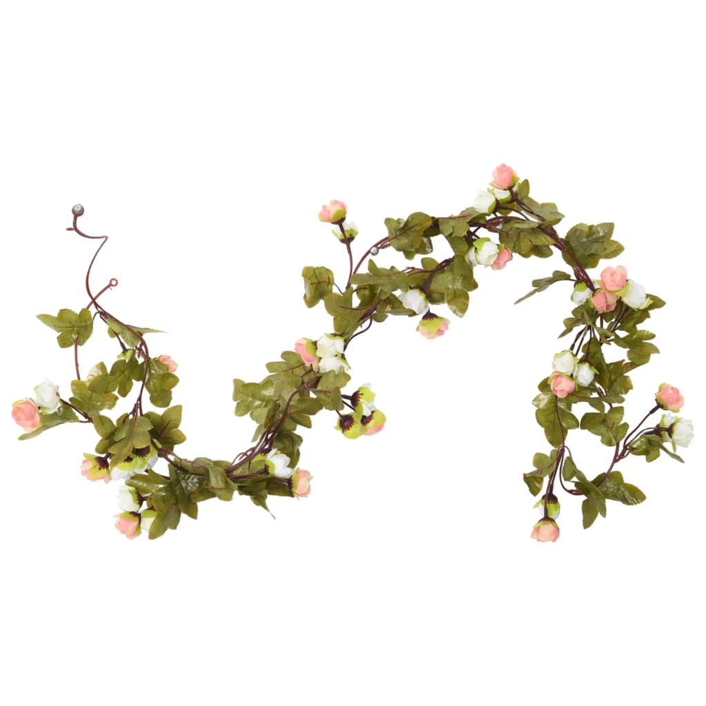 vidaXL Guirlandes de fleurs artificielles 6 pcs champagne 215 cm