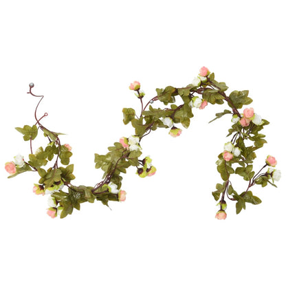 vidaXL Guirlandes de fleurs artificielles 6 pcs champagne 215 cm