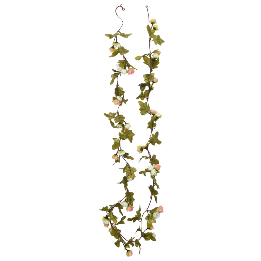 vidaXL Guirlandes de fleurs artificielles 6 pcs champagne 215 cm