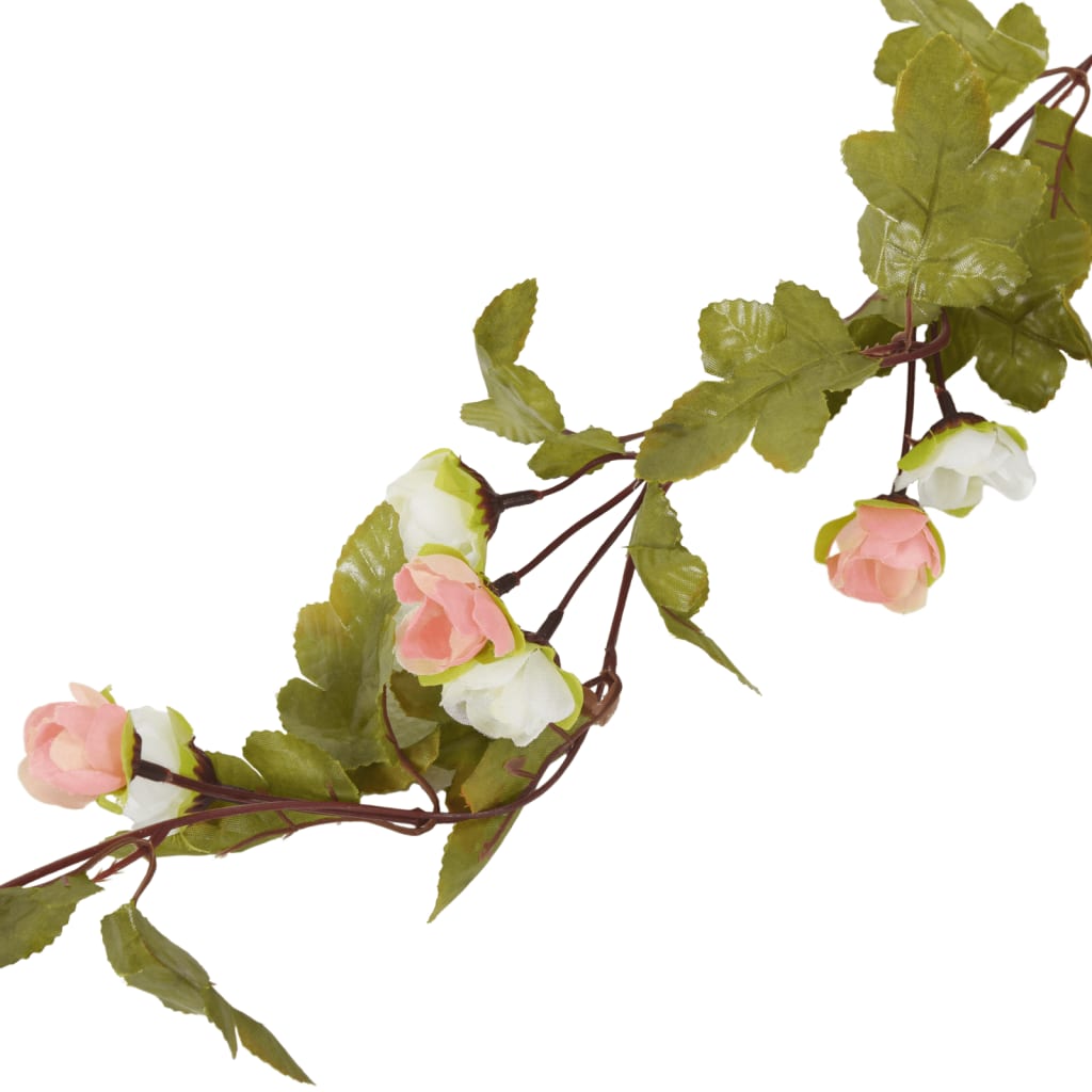 vidaXL Guirlandes de fleurs artificielles 6 pcs champagne 215 cm