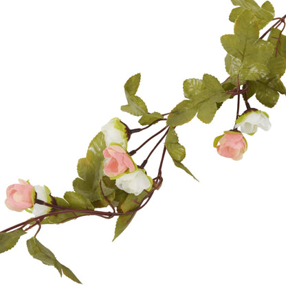 vidaXL Guirlandes de fleurs artificielles 6 pcs champagne 215 cm