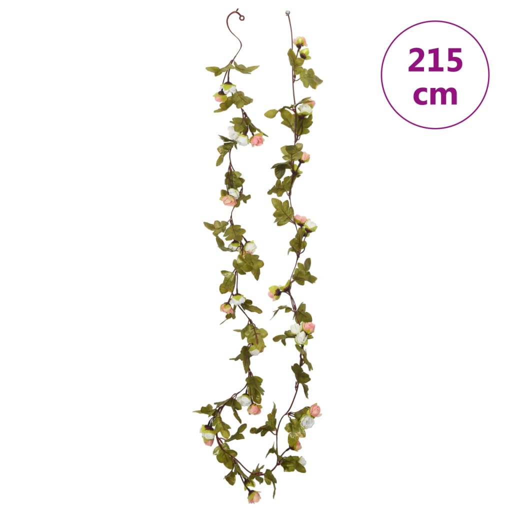 vidaXL Guirlandes de fleurs artificielles 6 pcs champagne 215 cm