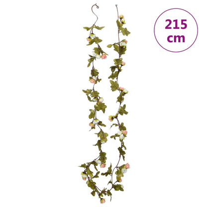 vidaXL Guirlandes de fleurs artificielles 6 pcs champagne 215 cm