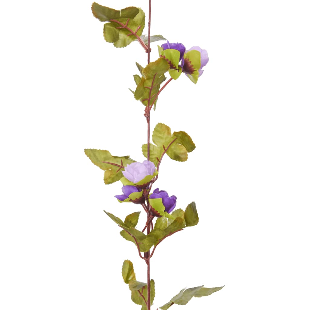 vidaXL Guirlandes de fleurs artificielles 6 pcs violet clair 215 cm