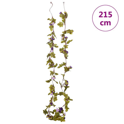 vidaXL Guirlandes de fleurs artificielles 6 pcs violet clair 215 cm